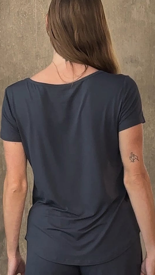 Women’s Bamboo Lounge Set - Lounge T-Shirt + Lounge Shorts by Spun Bamboo – product view 10