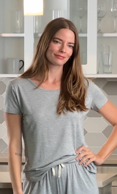 Women’s Bamboo Lounge Set - Lounge T-Shirt + Lounge Shorts by Spun Bamboo – product view 3