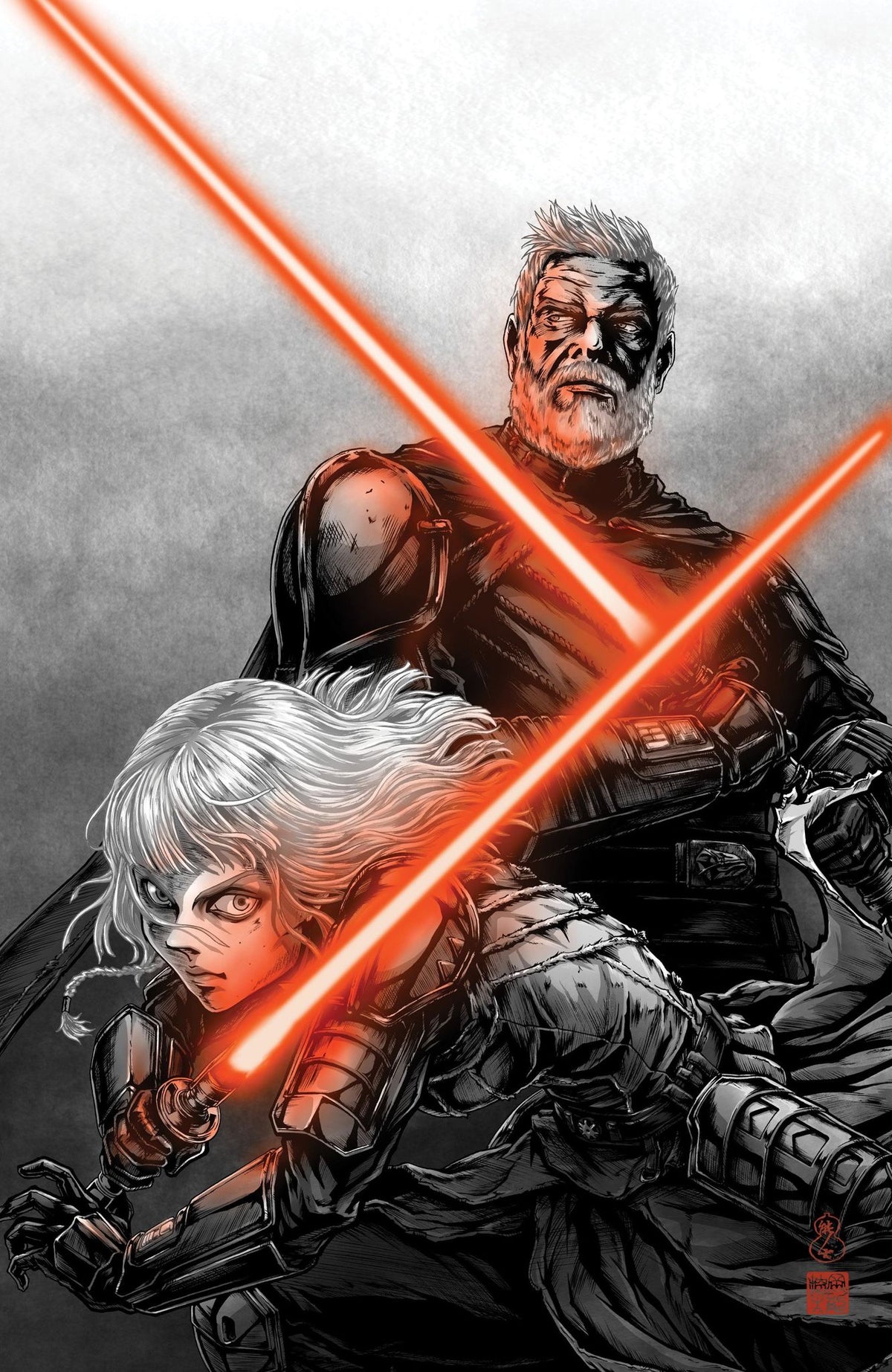STAR WARS: AHSOKA #1 (TAKASHI OKAZAKI EXCLUSIVE TRADE/VIRGIN VARIANT SET)(PART 1 OF 8 ~ BAYLAN SKOLL & SHIN HATI) by Fandom Comic Shop – product view 3