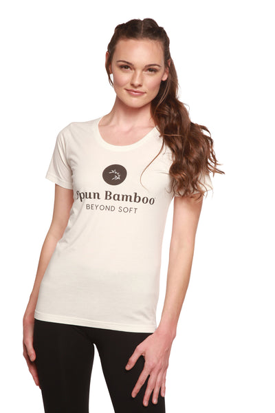 T-shirt pour femme en bambou filé avec logo en viscose de bambou/coton biologique