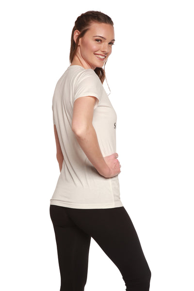 T-shirt pour femme en bambou filé avec logo en viscose de bambou/coton biologique