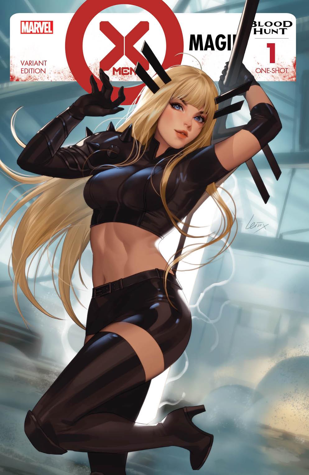 Leirix Li trade-dress and virgin variant-cover set for Marvel’s X-Men: Blood Hunt – Magik #1.